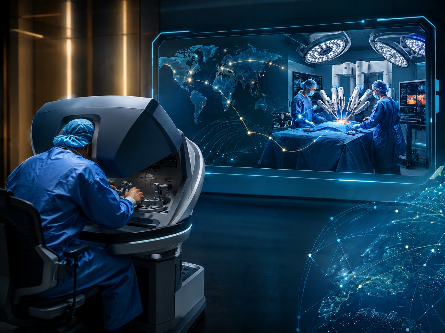Live telesurgery demonstrating remote robotic surgery and digitally connected operating theatres at RISEUK26